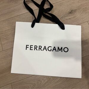 Salvatore Ferragamo White and Black Gift Bag